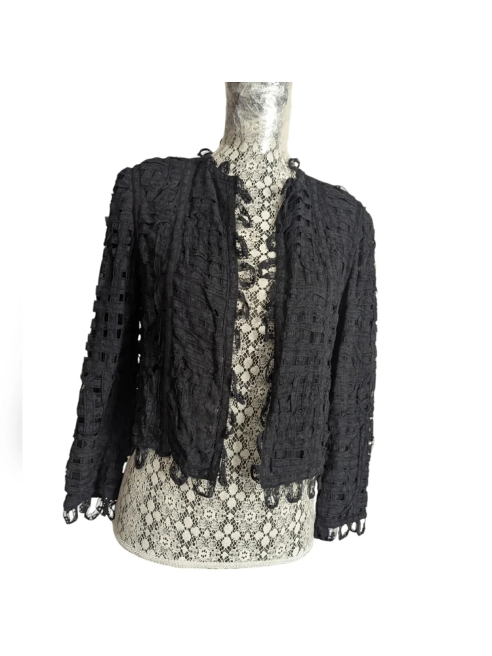 HP. Chanel Black Lace Detail Jacket
